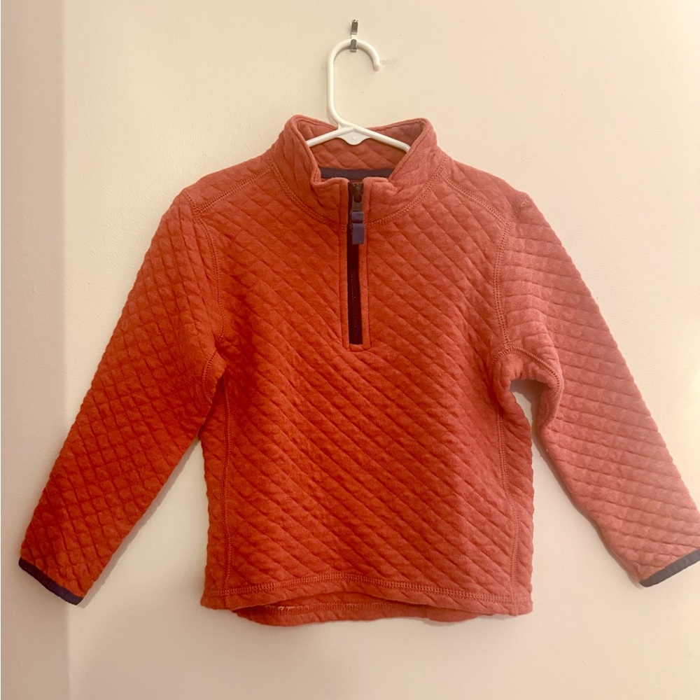 Crewcuts Salmon Diamond Quilted Half Zip Pullover Size XS (4-5) NWOT